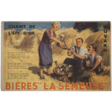 Buvard publicitaire. Les Bières La Semeuse. Chant de l'Épi d'or.