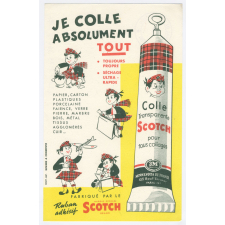 Buvard publicitaire. Colle transparente Scotch.