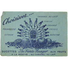 Buvard publicitaire. Sucettes Au Fidèle Berger.