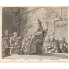 Concours pour le prix de l'étude des Têtes et de l'Expression, fondé à l'Académie Royale de Peinture et Sculpture par le Comte de Caylus Honoraire Amateur en 1760.