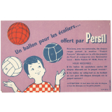 Buvard publicitaire : un Ballon pour les écoliers, offert par Persil