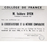 Collège de France - La lexicostatistique et la méthode comparative.