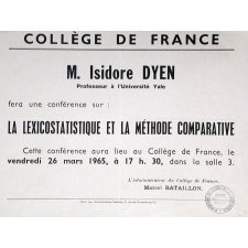 Collège de France - La lexicostatistique et la méthode comparative.