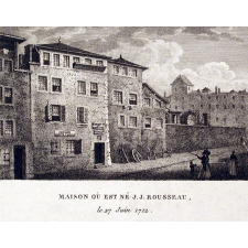 Maison où est né J. J. Rousseau, le 27 juin 1712.