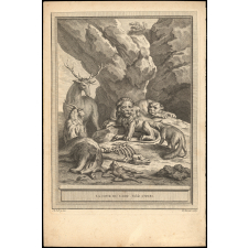 Fable de La Fontaine. La Cour du Lion. Fable CXXXI.