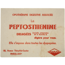 Buvard publicitaire. Peptosthenine.
