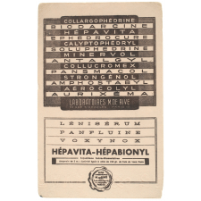 Buvard publicitaire. Hépavita-Hépabionyl.