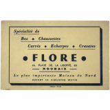 Buvard publicitaire. Flore. Spécialité de Bas - Chaussettes.