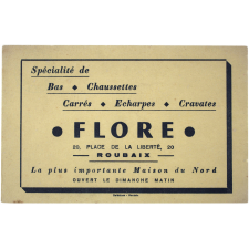 Buvard publicitaire. Flore. Spécialité de Bas - Chaussettes.