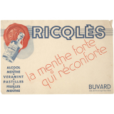 Buvard publicitaire. Ricqlès, la menthe forte qui réconforte. 