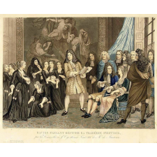 Racine faisant réciter sa tragédie d’Esther, par les Demoiselles de St Cyr devant Louis XIV et Mme de Maintenon.