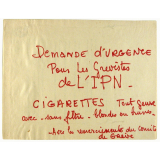 Demande d'urgence pour les grévistes de l'IPN.