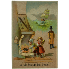 Carte réclame alphabétique. A la ville de Lyon. Lettre N. 