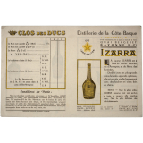 Buvard publicitaire. Liqueur Izarra. Armagnac Clos des Ducs.