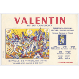 Buvard publicitaire. Bataille de Waterloo (1815). Valentin roi des caoutchoucs. 