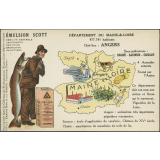 Émulsion Scott - Débilité générale, croissance, dentition, bronchite, rachitisme - Département du Maine-&-Loire - 477.741 habitants - Chef-Lieu : Angers - Sous-préfectures : Segré, Saumur, Cholet.