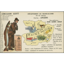 Émulsion Scott - Débilité générale, croissance, dentition, bronchite, rachitisme - Département du Maine-&-Loire - 477.741 habitants - Chef-Lieu : Angers - Sous-préfectures : Segré, Saumur, Cholet.