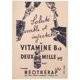 Buvard publicitaire. Néothérap. Soluté buvable de Vitamine B12.