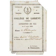 Ex-praemio . Collège de Lorient.