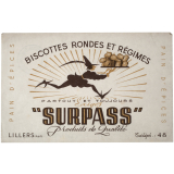 Buvard publicitaire. Biscottes rondes et régimes Surpass. 