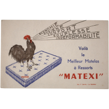 Buvard publicitaire. Matelas à Ressorts Matexi.