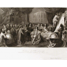 Fondation de l'Observatoire (1669). Colbert présente au roi les membres de l'Académie des Sciences.