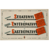 Buvard publicitaire. Sédatonyl - Entéropathyl - Gastropathyl. 