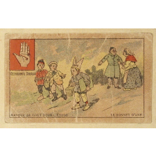 Carte réclame. Chapellerie du Nord & de l'Est. Chaussures Fournier. La paresse, Il reçoit les encouragements de son maître.