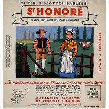 Buvard publicitaire. Super biscottes sablées St Honoré. Maine et Anjou.
