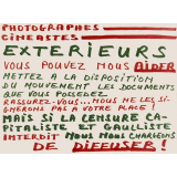 Photographes cinéastes extérieurs vous pouvez nous aider.