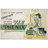 Buvard publicitaire. Assurance Vie Au Phénix. Ménage. 