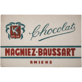 Buvard publicitaire. Chocolats Magniez-Baussart.