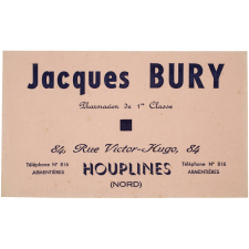 Buvard publicitaire. Jacques Bury Pharmacien de 1ère Classe.