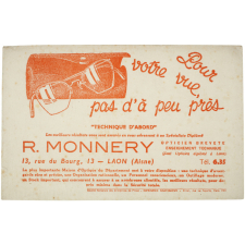 Buvard publicitaire. R. Monnery opticien breveté.