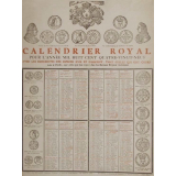 Calendrier royal pour l'année mil huit cent quatre-vingt-neuf avec les empreintes des espèces d'or et d'argent, tant celles qui ont cours dans le Public, que celles qui sont reçues dans les Bureaux Royaux seulement.