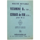 Buvard publicitaire. Néothérap. Soluté buvable de Vitamine B12 et Citrate de Fer.