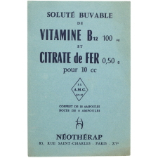 Buvard publicitaire. Néothérap. Soluté buvable de Vitamine B12 et Citrate de Fer.