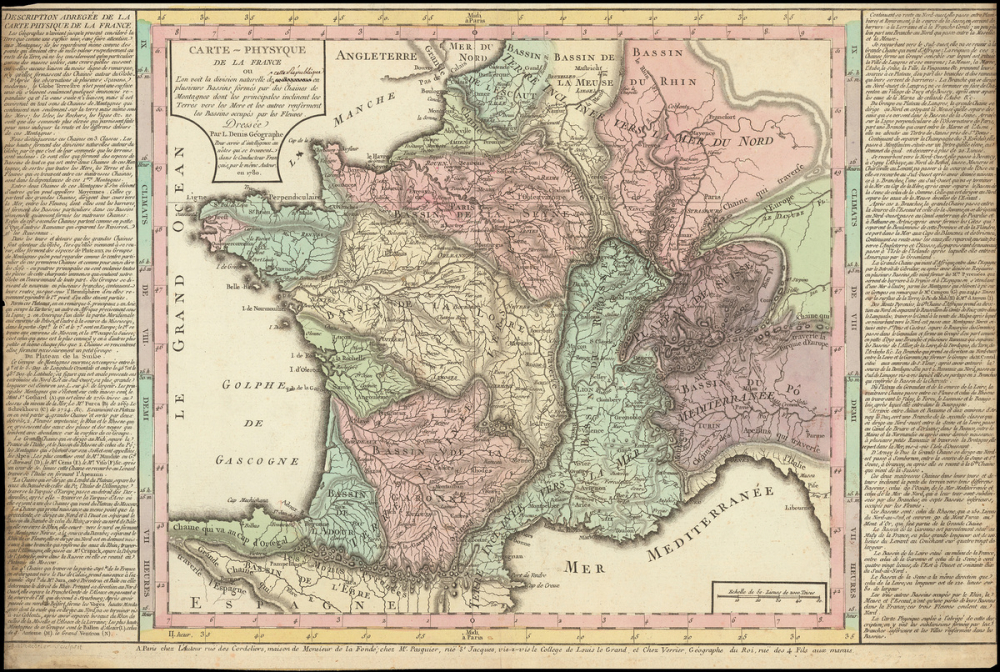Carte Physique de la France. 