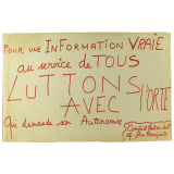 Pour une information vraie au service de tous luttons avec l'ORTF.