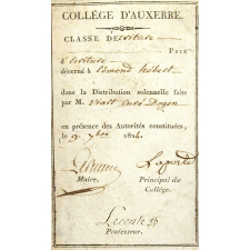 Ex-praemio . Collège d'Auxerre.