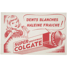 Buvard publicitaire. Super dentifrice Colgate. Menthe douce.