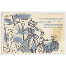 Buvard publicitaire. S'il avait connu la bicyclette, le chat de la fable...