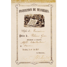 Ex-praemio . Institution de Mesnières.