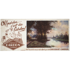 Buvard publicitaire. Chocolat Cardon. Rivière au matin.