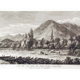 Vue du village de Moustier-Travers, dans le Comté de Neufchatel.