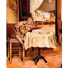 Tableau mural. La vie enfantine. Série 2, La maison. 1, Dans la cuisine.