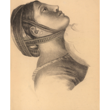 Portrait de femme portant coiffe. 