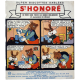 Buvard publicitaire. Super biscottes sablées St Honoré. Pinpin et Tonton Brun. 17. 