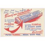 Buvard publicitaire. Pâtes Floréal. Avion jouet. 