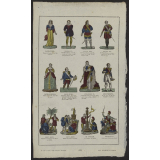 Rois et reines de France. Planche de l'imagerie de Lille. 